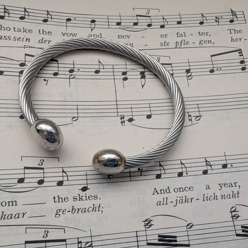 Silver Twisted Cable Bracelet Small